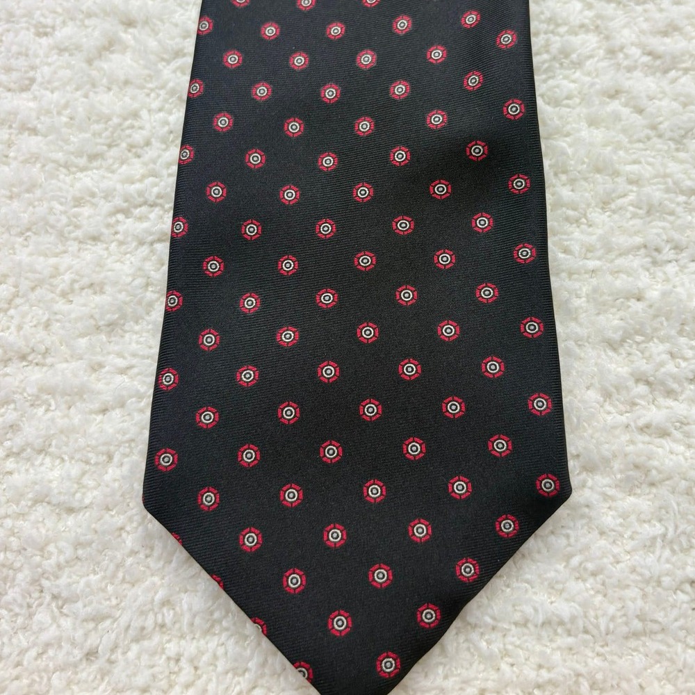 Stafford Tie Necktie Mens Black Excellent Medallion Geometric Formal Business